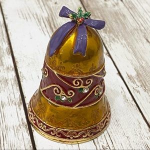 Sleigh Bells Purple Christmas Bell Enamel Trinket